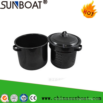 Sunboat 7qt Enamel Stock Pot / Enamel Stew Pot / Enamelware / Enamel Steamer